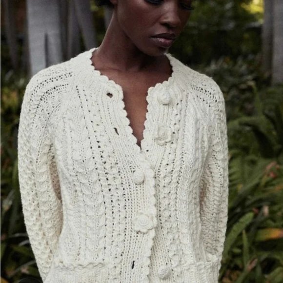 Doen Sweaters - Doen Abril Cardigan Sweater in Antique Pearl XS